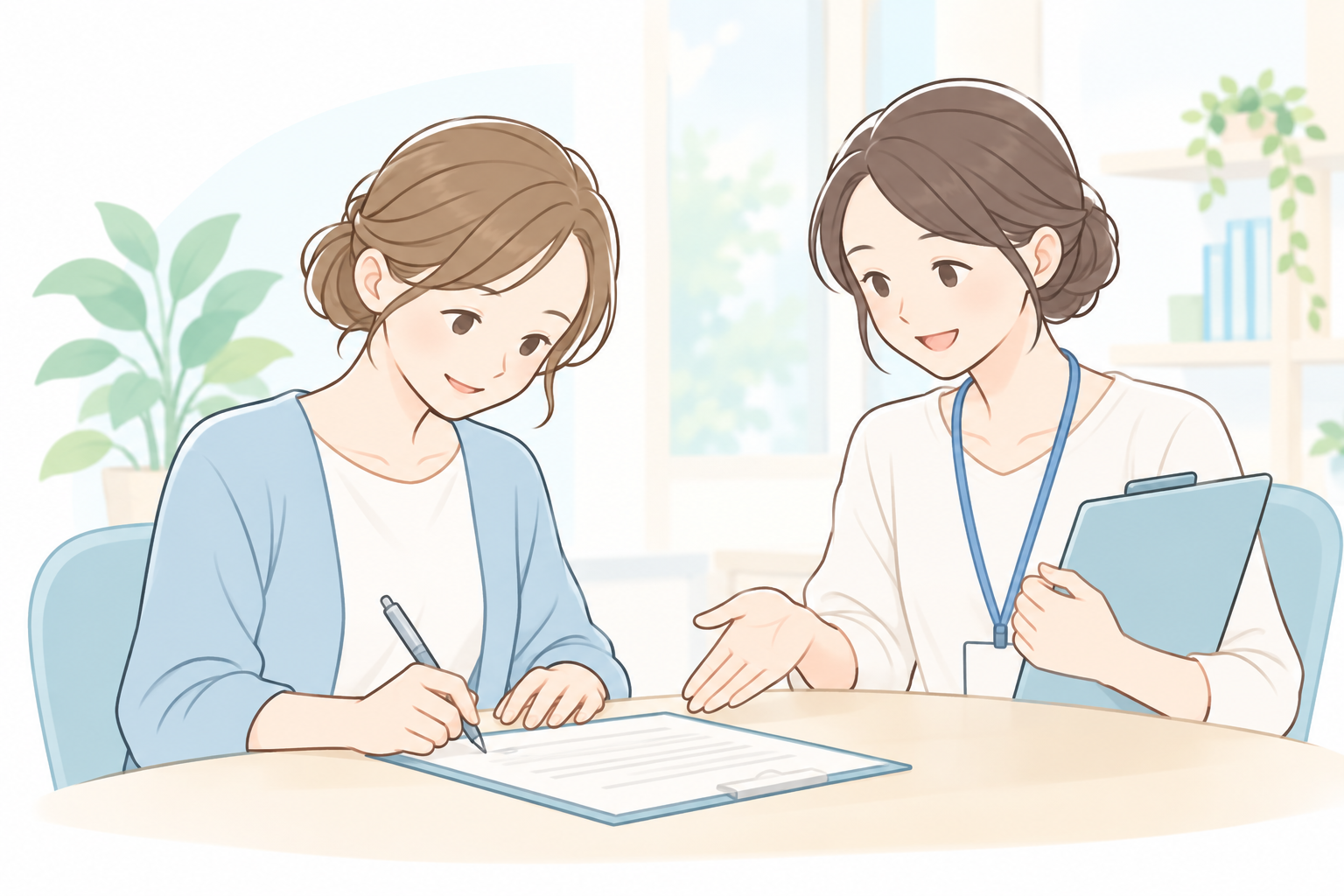 契約書にサインする相談風景